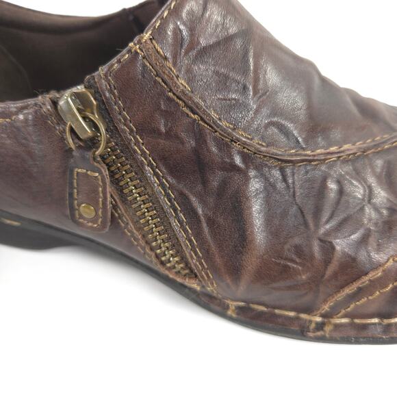 Clarks Bendables Zip Up Casual Leather Shoe Womens Size 9 N 67665 Brown - Picture 8 of 9